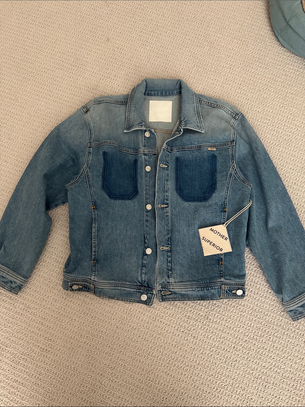 MOTHER denim "Back Road" jacket in We are Castaways wash